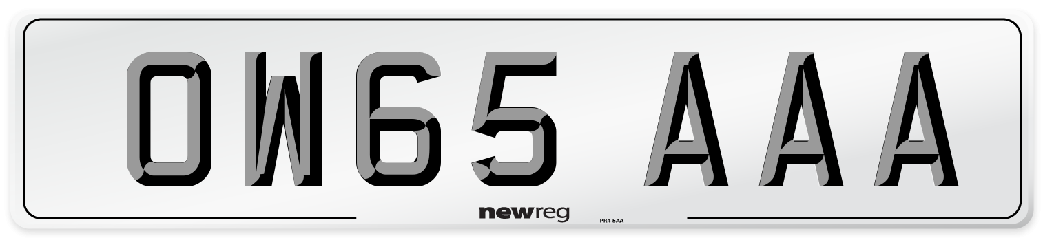 OW65 AAA Number Plate from New Reg